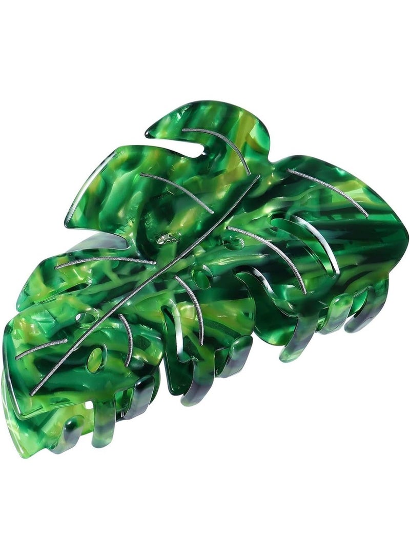 ChicAbode Green Leaf Shape Hairpin, Creative Fresh Hairpin, Hair Grasping Clip, Lady Girl Hair Accessories, Powerful Setting, Non Slip, Suitable for Thick and Sparse Hair, 3.5 Inches 3.5 Inches - Image 1